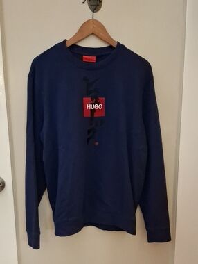 HUGO Boss Men's Navy Crewneck Sweatshirt_1